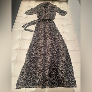 Snake Print Button Down Maxi Dress